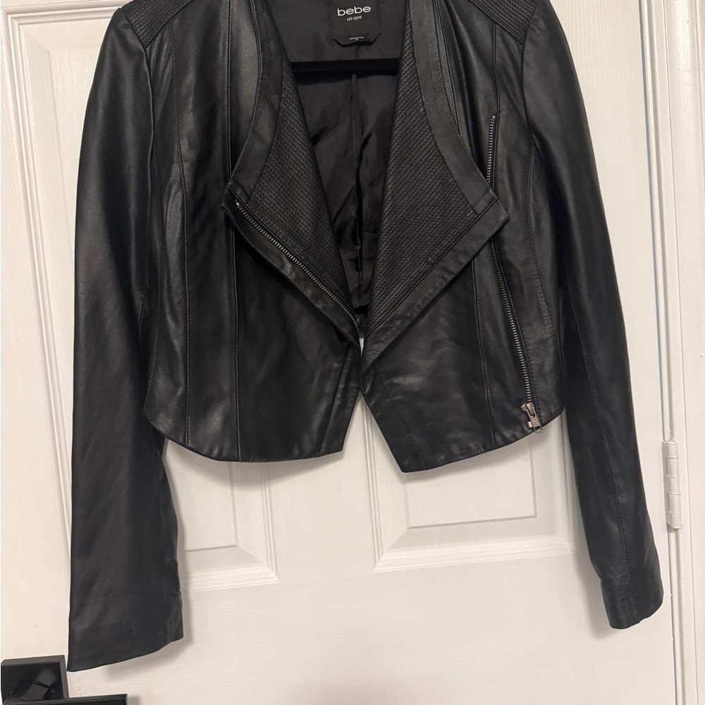 Bebe Black Leather Moto Jacket